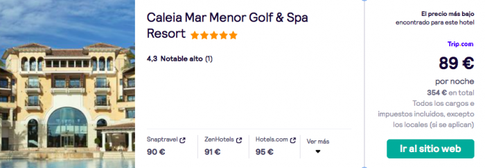 ¡Chollo! Verano de Lujo: Resort 5* Mar Menor por 44 € p.p/noche